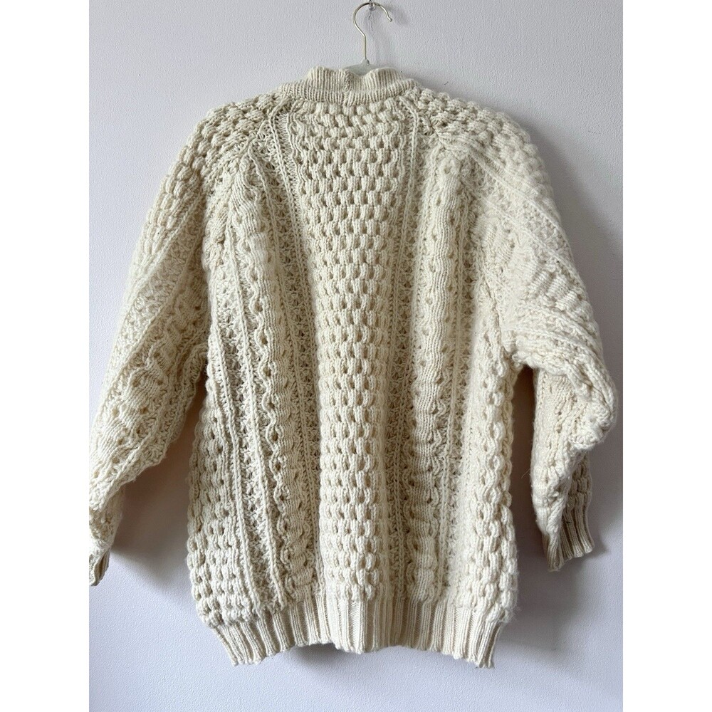 Forge House Ireland Men's 100% Wool Aran Cable Knit Cardigan Hand Loomed - Picture 7 of 7